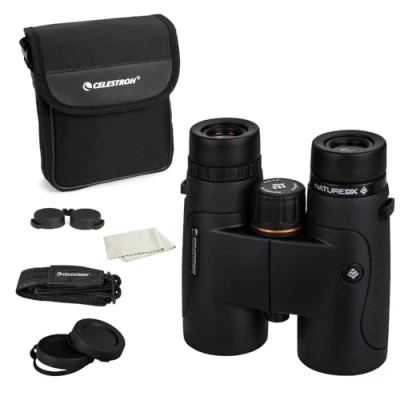 Abbildung von Celestron 72323 Nature DX 10x42 Fernglas für Natur und Vogelbeobachtungen, vollvergüter mit BaK 4 Prismen, gummiarmiert, anlaufgeschützt wasserdicht