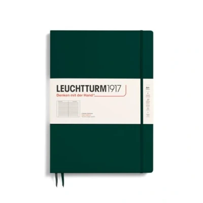 Abbildung von LEUCHTTURM1917 370273 Notizbuch Master Slim (A4+), Hardcover, 123 nummerierte Seiten, Forest Green, liniert