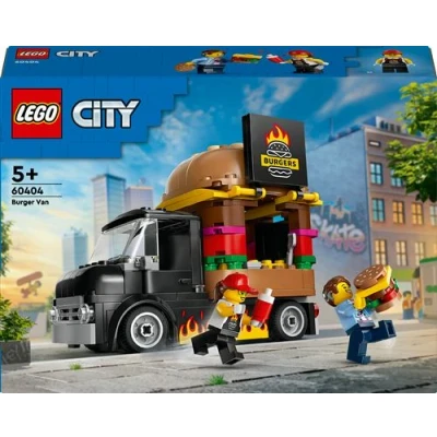 Abbildung von LEGO City Burger Truck, Bauset mit Spielzeug Auto für 5 jährige Kinder, Imbisswagen Minifigur und Zubehör, lustiges Geschenk Jungen Mädchen 60404