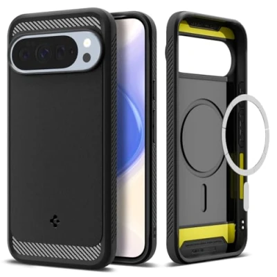 Abbildung von Spigen Rugged Armor MagFit Hülle für Google Pixel 10 Pro XL, Kompatibel Mit Pixelsnap und MagSafe [2025 Neue Funktion] [Made for Google] Schwarz