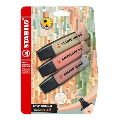 Abbildung von Textmarker STABILO BOSS ORIGINAL NatureCOLORS 3er Pack schlammgrün, siena, umbra