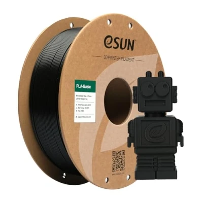 Abbildung von eSUN PLA Filament 1.75mm, Basic 3D Drucker Maßgenauigkeit +/ 0.03mm, 1KG Spule (2.2 LBS) Super Speedy für Drucker, Schwarz