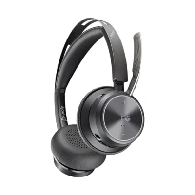 Abbildung von POLY Voyager Focus 2 USB C Headset für Microsoft Teams, mit C/A Adapter Bluetooth, ANC, Acoustic Fence Technologie, bis zu 25 Stunden Sprechzeit, Schwarz