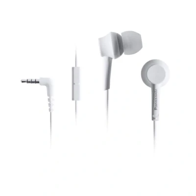 Abbildung von Panasonic RP TCM115E W In Ear Kopfhörer Headset, Mobiletelefonie, wechselbare Pass Stücke (S/M/L), weiß