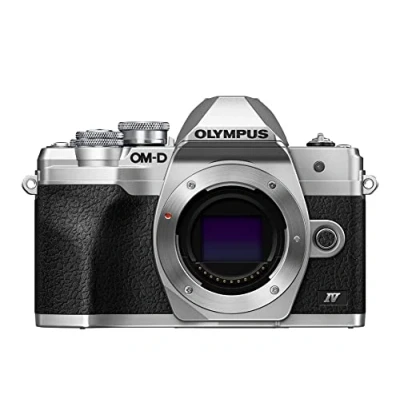 Abbildung von Olympus OM D E M10 Mark IV Micro Four Thirds Systemkamera, 20 MP Sensor, 5 Achsen Bildstabilisation, Selfie LCD Bildschirm, elektronischer Sucher, 4K Video, leistungsstarker AF, Wi Fi, silber