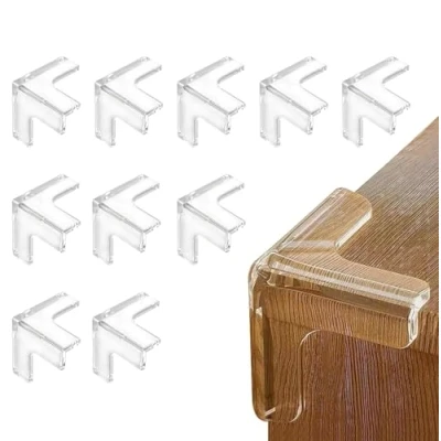 Abbildung von HoneyHolly Kantenschutz Baby, 10 Stück Weich, Eckenschutz Baby Selbstklebend, Transparent Extra Starker Klebstoff, für Schreibtisch, Kinderbett Esstisch