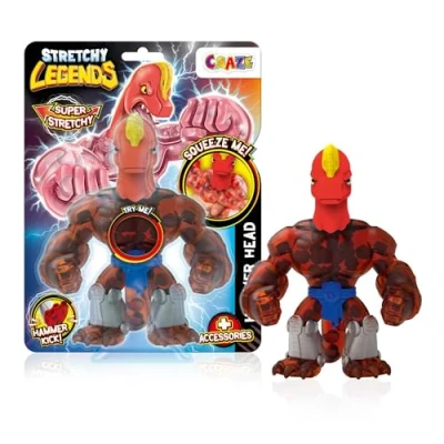 Abbildung von CRAZE Stretchy Legends Hammer Head Elastische Actionfiguren für Kinder, Dehnbare Superhelden Figuren zu Sammeln mit Schleimfüllung