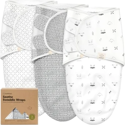 Abbildung von KeaBabies 3 Pack Bio Baby Schlafsack zum Pucken Ergonomische Pucksack 0 Monate, Babyschlafsack Neugeborene, Pucktuch Baby, Puck Pucksack, Wickeldecke (Nordic)
