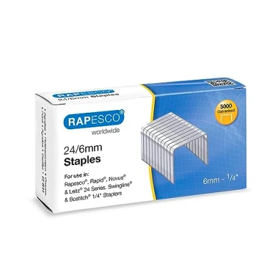 Abbildung von Rapesco S24602Z3 Typ 24/6 mm (No.16) Verzinkte Heftklammern, 5000 Stück