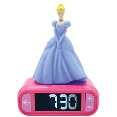 Abbildung von Lexibook Disney Cinderella Kinderwecker Mit 3D Figur Digitale Uhr LCD Anzeige, Alarm Und Schlummer Funktion, Besonderen Klingeltönen Nachtlicht, Für Kinder Ab 3 Jahren