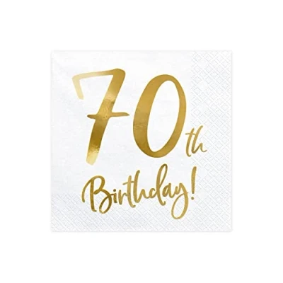 Abbildung von PartyDeco Servietten 70.Geburtstag 20 Stück 33x33cm 3 lagig Papierservietten Geburtstagsservietten