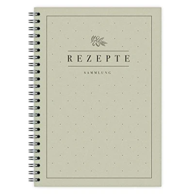 Abbildung von etmamu Rezeptblock A5, 102 Seiten, zum Selber Schreiben DIY Kochen Rezeptbuch