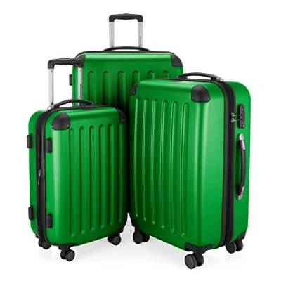 Abbildung von HAUPTSTADTKOFFER SPREE 3er Trolley Set Rollkoffer Reisekoffer, (S, M und L) Koffer Set, 4 Doppel Rollen, , Grün