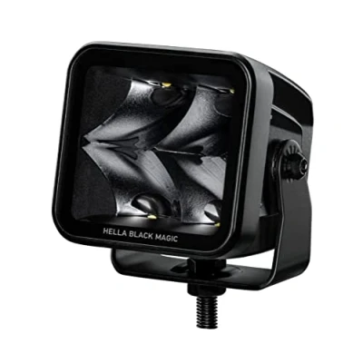 Abbildung von HELLA LED Zusatzscheinwerfer Black Magic Cube 3,2 Zoll Weitreichende Ausleuchtung 3000 echte Lumen quadratisch Offroad Arbeitsscheinwerfer 12V 24V für Auto SUV ATV Motorrad 1FA 358 176 861