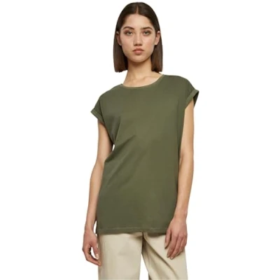 Abbildung von Urban Classics Extended Shoulder Tshirt basic, Damen, Größe: Large, Olive