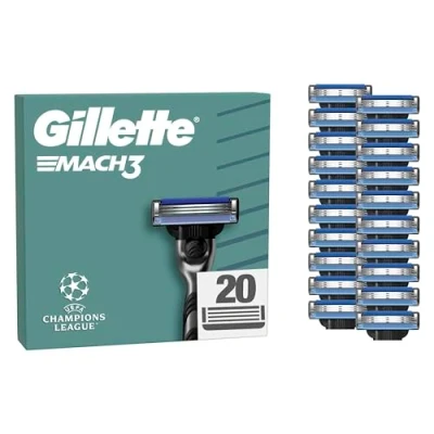 Abbildung von Gillette Mach3 Standard Rasierklingen für Männer, 20 Ersatzklingen, mit Gleitstreifen ein sanftes Gleiten und NEUER Klingenbeschichtung