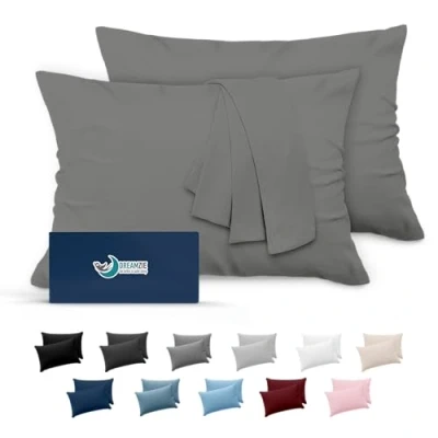 Abbildung von Kissenbezug 50x70 Anthrazit 2er Set Mikrofaser Oeko TEX Zertifiziert Dreamzie Kopfkissenbezug Weich