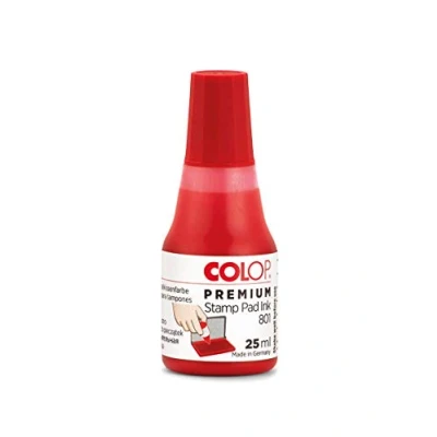 Abbildung von COLOP Premium Stempelfarbe 801 rot, auf Wasserbasis, dermatologisch getestet