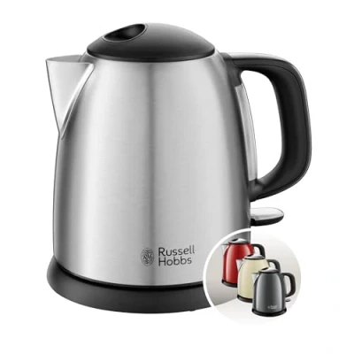 Abbildung von Russell Hobbs Wasserkocher [1,0l] Adventure Edelstahl (2400W, Schnellkochfunktion, herausnehmbarer Kalkfilter, außenliegende Wasserstandsanzeige, kleiner Reisewasserkocher) Teekocher 24991 70