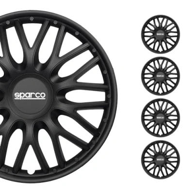 Abbildung von Sparco SPC1496BK Set Wheel Covers Roma 14 inch Black, Pulgadas