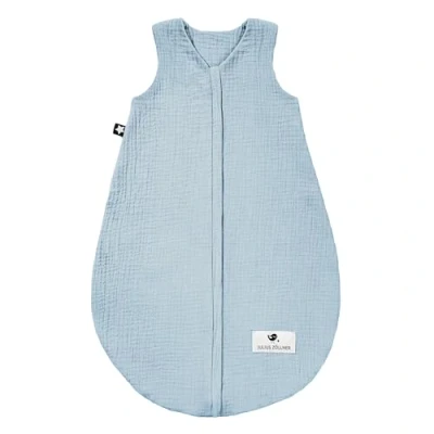 Abbildung von Julius Zöllner Musselin Sommerschlafsack denim, Größe 70 aus weicher Baumwolle, sicher und schadstoffgepüft, ideal für warme Sommernächte