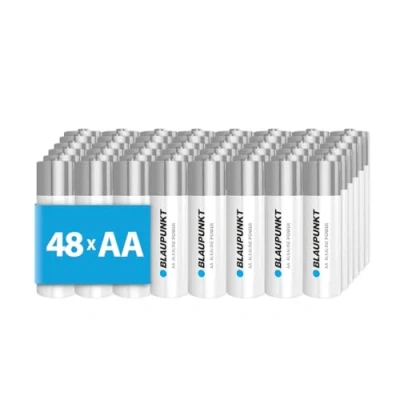 Abbildung von BLAUPUNKT AA Alkalibatterien Packung mit 48, für Wanduhren und TV Fernbedienungen, LR6BPO/48