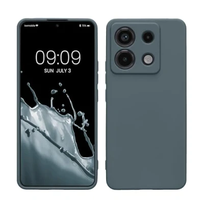 Abbildung von kwmobile Handyhülle kompatibel mit Xiaomi Redmi Note 13 Pro 5G / Poco X6 Hülle Handy Case aus weichem Silikon in Dunkler Schiefer