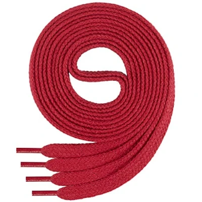 Abbildung von Di Ficchiano 1Paar flache SCHNÜRSENKEL aus 100% Baumwolle für Sneaker Sportschuhe sehr reißfest ca. 7 mm breit Schuhbänder rote Schuhriemen Farbe: red 120cm