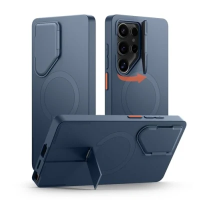 Abbildung von SURITCH Magnetisch Hülle Kompatibel mit Samsung Galaxy S25 Ultra 5G Handyhülle Metall Ständer &amp; Kameraschutz Stoßfest Schutzhülle Kratzfest Case für (Blau)