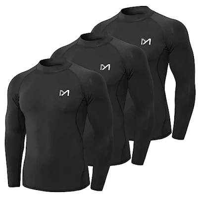 Abbildung von MEETYOO Kompressionsshirt Herren, Funktionsshirt Langarm Fitnessshirt Männer Atmungsaktiv Sportshirt Laufshirt für Laufen Sport Turnhalle