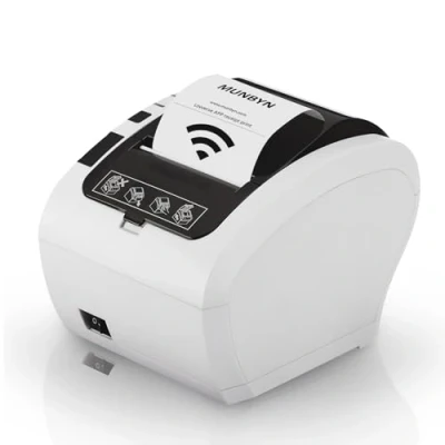 Abbildung von MUNBYN Thermodrucker Bondrukcer P047 mit Einzel USB Anschluss, 80mm POS Drucker, WiFi Thermodirektdrucker kompatibel Android Windows PC Chromebook (USB/WiFi Anschluss) Weiß