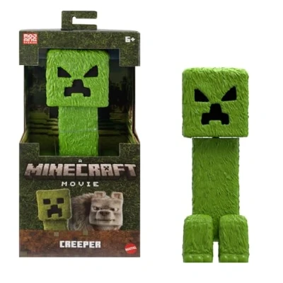 Abbildung von Mattel Minecraft Große Actionfiguren, 30 cm große, bewegliche Creeper Sammelfigur, inspiriert von Ein Film, JFR66, [Mehrfarbig]
