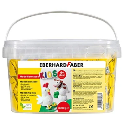 Abbildung von Eberhard Faber 570103 Modelliermasse lufttrocknend weiß, 3 kg EFA Plast Kids tonbasiert