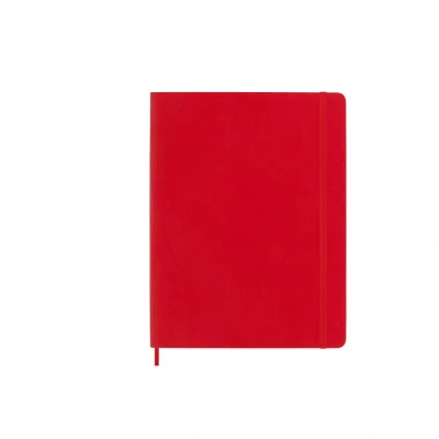 Abbildung von Moleskine Klassisches Blanko Notizbuch Hardcover mit Elastischem Verschlussband Farbe Scharlachrot Größe A4 19 x 25 cm 208 Seiten