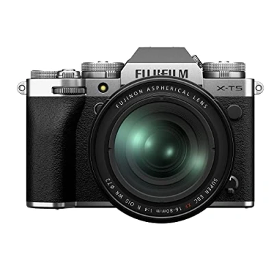 Abbildung von Fujifilm X T5 Silber, FUJINON XF16 80mmF4 R OIS WR Objektiv Kit