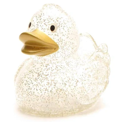 Abbildung von Badeente Camilla Glitzer mit goldenem Schnabel