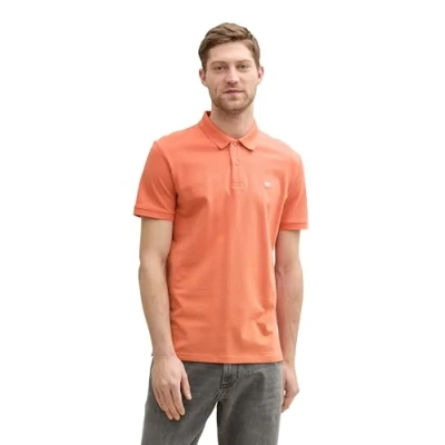 Abbildung von TOM Tailor WITH Contrast Poloshirt, Herren, Größe: Large, Brick orange