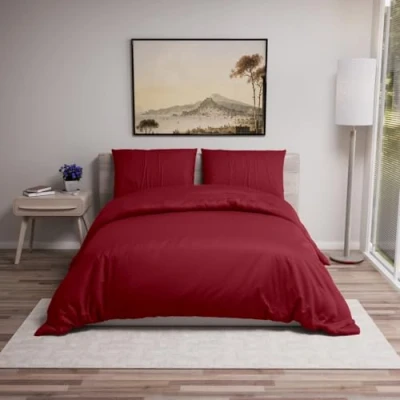Abbildung von Dreamzie Bettwäsche Set 240x220 cm mit 2 Kissenbezügen 50x70 Burgunderrot Bettbezug Erwachsene aus 100% Mikrofaser Zertifiziert ohne Chemikalien (Oeko TEX)