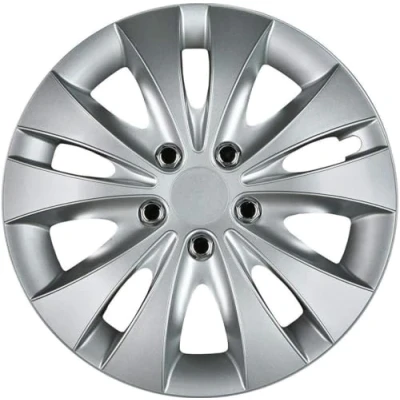 Abbildung von cartrend Radkappen Storm, für alle gängigen Stahlfelgen, aus Spezial ABS Qualitätskunststoff, schlagfest, zweischichtige Metallic Lackierung, überlackierbar, Silber, 15 Zoll