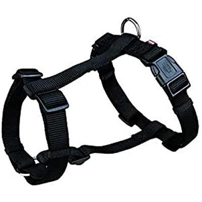Abbildung von TRIXIE Premium H Geschirr Größe ML: Brustumfang 5275 cm/20 mm in schwarz verlässliches Hundegeschirr, Bruststeg, Nacken und Bauchgurt stufenlos verstellbar für mittelgroße Hunde, 203401