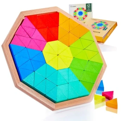 Abbildung von CUBIDI® Kreatives Montessori Tangram Octagon Fördert logisches Denken und räumliche Vorstellungskraft Geschicklichkeitsspiel aus hochwertigem Holz Lernspiele ab 4 Jahre für Jungen Mädchen