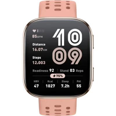 Abbildung von Amazfit Bip 6 Smart Watch 46mm, 14 Tage Akku, 1.97“ AMOLED, GPS &amp;kostenloses Kartenmaterial, AI, Bluetooth Anruf Textfunktion, Gesundheits, Fitness Schlaf Tracker, 140+ Trainingsmodi, 5 ATM, Rosa