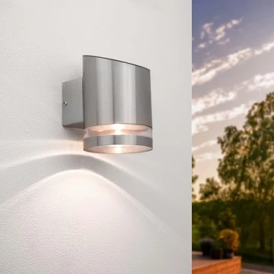 Abbildung von Ledvion Solar Elara, LED Wandleuchte Außen Grau Rund, Für Ein RVS 3000K Down, Außenwandleuchte, Wandlampe, Außenlampe, IP44