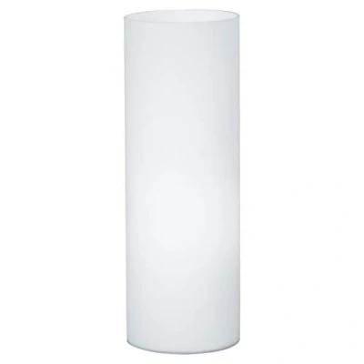 Abbildung von EGLO lampada da tavolo Geo, uno punto luce, comodino in vetro, bianco, opaco, E27, interruttore incl