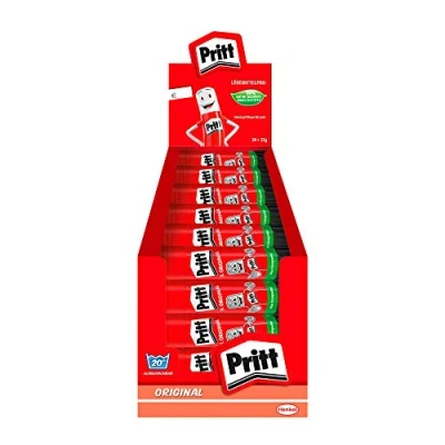 Abbildung von Pritt Klebestift, sicherer und kinderfreundlicher Kleber für Kunst Bastelarbeiten, starker Klebstoff Schule &amp; Bürobedarf, 24x22g Stift