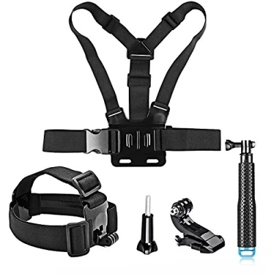 Abbildung von SHOOT 5 in 1 Action Kamera Zubehör Kit für GoPro Hero 12 11 10 9 8 7 6 4 3+ 3 2 1, Session Black AKASO EK7000 Apeman SJCAM DBPOWER VicTsing Rollei