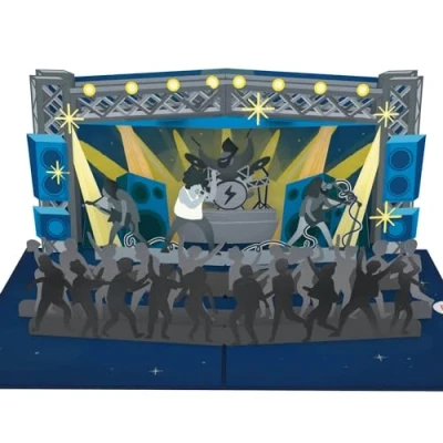 Abbildung von papercrush® Pop Up Karte Konzert Rockige 3D Geburtstagskarte, Gutscheinkarte oder Geldgeschenk für Festival Konzertbesuch, Gutschein zum Verschenken von Konzertkarten