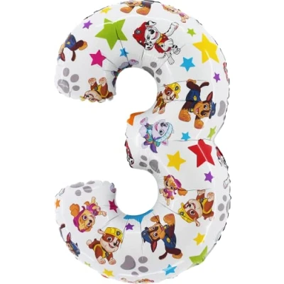 Abbildung von Toyland® 26 Zoll Paw Patrol Zahlen Folienballon Kinder Partyballons Nummer 16 erhältlich (ZAHL 5)