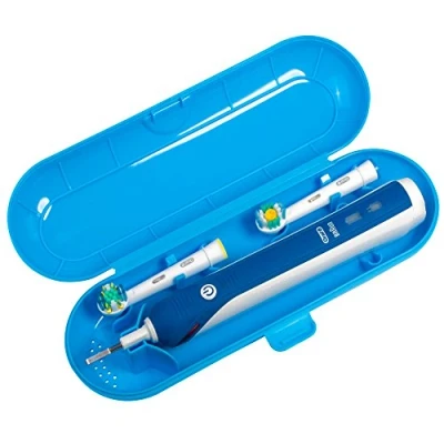 Abbildung von Nincha Reise Etui für Oral B elektrische Zahnbürste Aufbewahrungsbox 1 und 2 Bürstenköpfe (Blau)