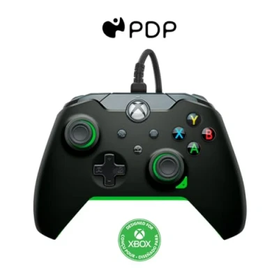 Abbildung von PDP verkabelt Controller Neon Schwarz für XBOX Series XS, Gamepad, Video Game , Gaming Controller, One, Offiziell Lizenziert
